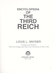 Cover of: Encyclopedia of the Third Reich