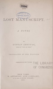 Cover of: The lost manuscript.: A novel