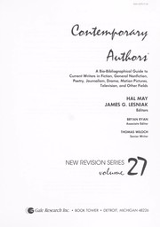 Cover of: Contemporary Authors New Revision Series, Vol. 27