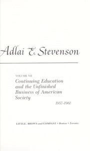 Cover of: The papers of Adlai E. Stevenson.