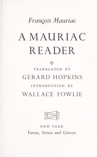 A Mauriac reader.