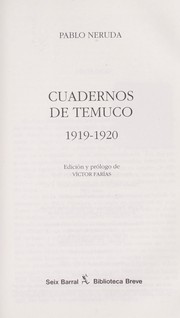 Cover of: Cuadernos de Temuco 1919-1920