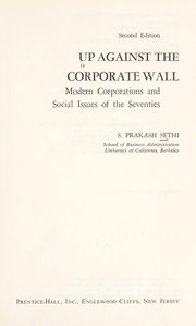 Cover of: Up against the corporate wall: modern corporations and social issues of the seventies