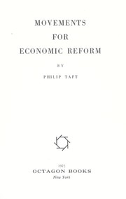 Cover of: Movements for economic reform.