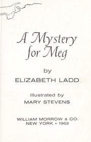 Cover of: A mystery for Meg.