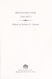 Cover of: Reconstruction, 1865-1877