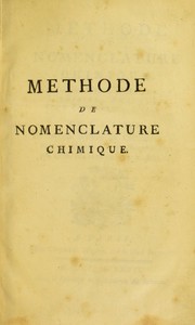Cover of: M©♭thode de nomenclature chimique
