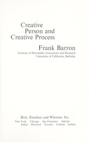 Cover of: Creative person and creative process
