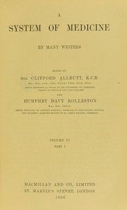 Cover of: A system of medicine