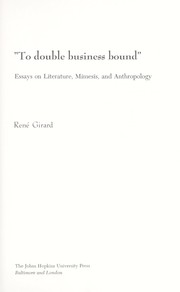 Cover of: "To double business bound": essays on literature, mimesis, and anthropology