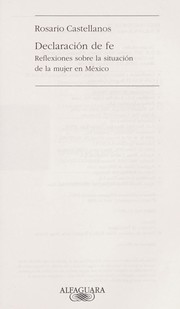 Cover of: Declaración de fe: reflexiones sobre la situación de la mujer en México.