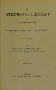 Cover of: On affections of the heart and in its neighbourhood: cases, aphorisms and commentaries
