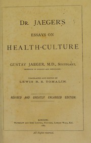 Cover of: Dr Jaeger's essays on health-culture