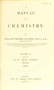 Cover of: A manual of chemistry