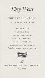 Cover of: They went : the art and craft of travel writing