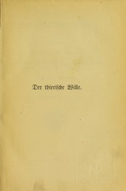 Der thierische Wille by Georg Heinrich Schneider