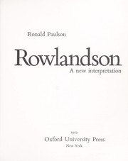 Cover of: Rowlandson: a new interpretation.