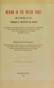 Cover of: Merion in the Welsh tract by Glenn, Thomas Allen