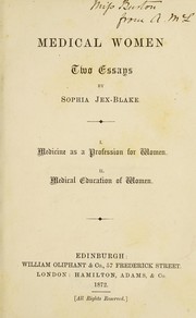 Medical women by Jex-Blake, Sophia