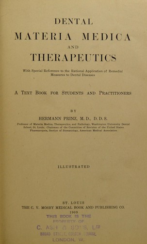 Dental materia medica and therapeutics