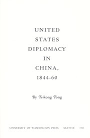 Cover of: United States diplomacy in China, 1844-60.