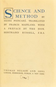 Cover of: Science and method