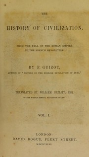 Cover of: The history of civilization by François Guizot