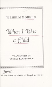 Cover of: When I was a child.