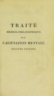 Cover of: Traite medico-philosophique sur l'alienation mentale