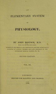 Cover of: An elementary system of physiology