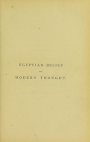 Cover of: Egyptian belief and modern thought