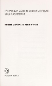 Penguin guide to English literature by Carter, Ronald, Ron Carter, John McRae