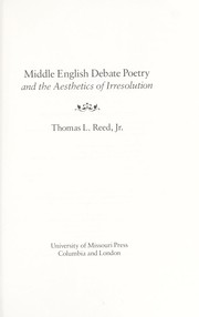 Cover of: Middle English debate poetry and the aesthetics of irresolution