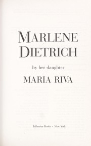 Cover of: Marlene Dietrich by Maria Riva