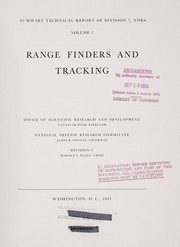 Cover of: Range finders and tracking