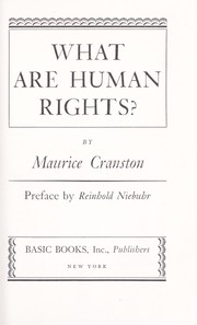 Cover of: What are human rights?