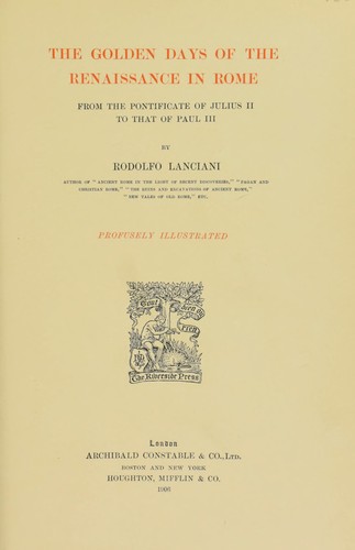 The golden days of the renaissance in Rome