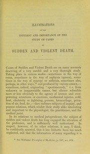 Cover of: Illustrations of the interest and importance of the study of cases of sudden and violent death