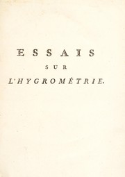 Cover of: Essais sur l'hygrom©♭trie
