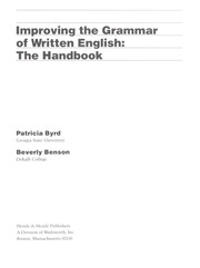 Cover of: Improving the grammar of written English: the handbook