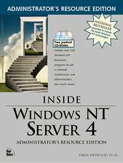 Cover of: Inside Windows NT server 4, administrator's research edition
