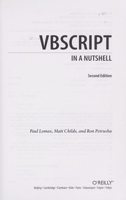VBScript in a nutshell by Paul Lomax, Ron Petrusha, Matt Childs