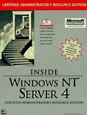 Cover of: Inside Windows NT server 4, certified administrator's resource edition / Drew Heywood ... [et al.].
