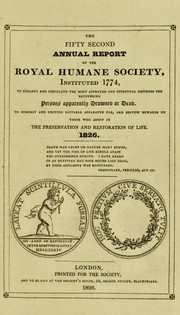Cover of: The fifty second annual report of the Royal Humane Society ... 1826