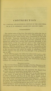 Cover of: Contribution to a natural and economical history of the coco-nut tree by Marshall, Henry