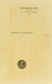 Cover of: Criminal sociology
