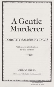 Cover of: A gentle murderer by Dorothy Salisbury Davis