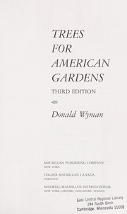 Cover of: Trees for American gardens