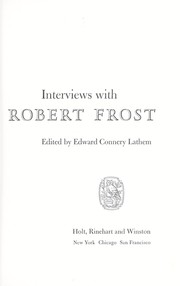 Cover of: Interviews with Robert Frost