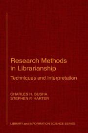 Research methods in librarianship by Charles H. Busha